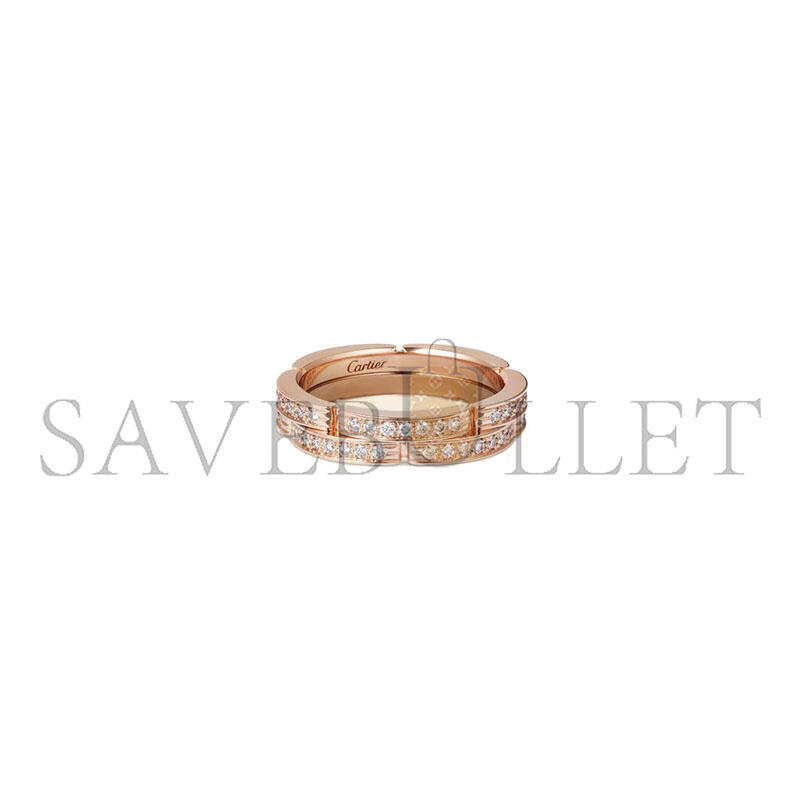 Ca*t1er maillon panthÈre wedding band, double row, half-paved b4098800